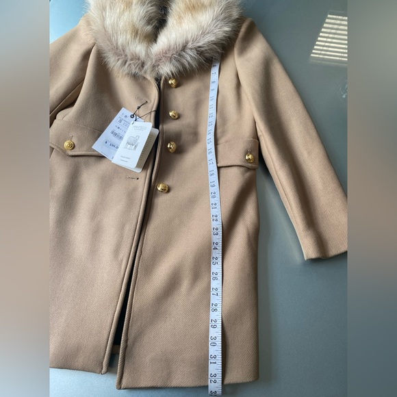Zara Camel Coat with Faux Fur Collar - Picture 6 of 10